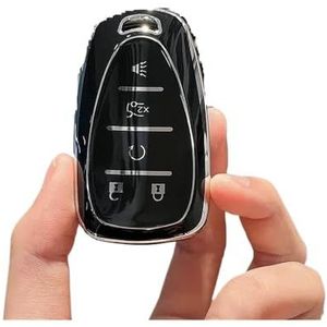 Autosleutel beschermhoes 4 5 Knoppen TPU Autosleutel Case Cover Fob Voor 2017-2019 Voor Malibu Voor Camaro Voor Cruze Voor Traverse Voor Sonic Voor Volt Voor Bolt Sleutel Shell(5 Button BLACK)