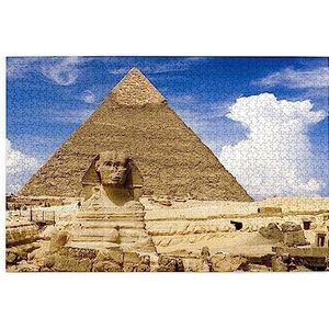 Piramides van Egypte puzzels voor volwassenen 1000 stuks,Interessante houten puzzels, stressverlichter legpuzzels met doos