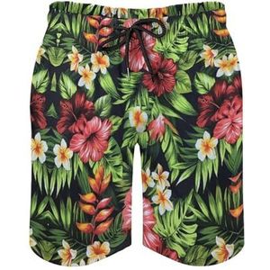 Hawaii-zwembroek voor Heren, Klassieke Pasvorm, Sportieve Ademende Casual Shorts, Korte Broek Met Elastisch Trekkoord (Color : Color 1, Size : S)