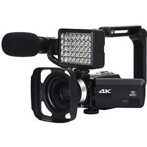 Videocamera Vlogcamera Recorder Volledige 4K Digitale Camcorder 48MP Digitale Video Camera for Streaming 18X Groothoek Vlog Camera Time Lapse Loop opname(NO SD Card,KIT)