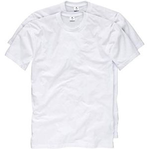 RAGMAN Heren dubbelpak - 2 T-shirts met ronde hals, wit-006, 7XL