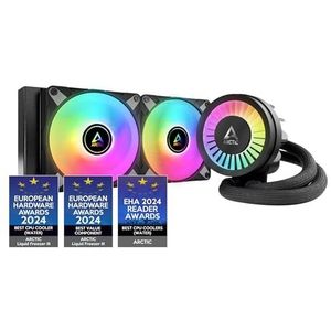 ARCTIC Liquid Freezer III 240 A-RGB - Waterkoeling PC, CPU AIO Waterkoeler, Intel & AMD, Efficiënte PWM-gestuurde pomp, Ventilator: 200–2000 rpm, LGA1851 en LGA1700 Contact Frame - Zwart