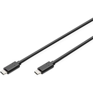 DIGITUS USB 2.0 aansluitkabel - 1m - verbindingskabel met 2 USB type-C stekkers - high-speed 480 Mbit/s - zwart