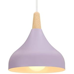 iDEGU Kroonluchter hanglamp retro hanglamp moderne druppelstijl hoed plafondlamp E27 metaal hanglamp voor slaapkamer eetkamer keuken Ø 20 cm (paars 1 stuk)