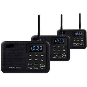 Walkie-talkie, Een Stuk Draadloze Home Intercom Systeem for Huis Bedrijven Kantoren Intercom 1 Mijl Bereik 22 Kanaals 100 Digitale Code Scherm(Nero)