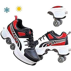 Schoenen met wielen, rolschoenen, voor meisjes, schoenen met wieltjes voor kinderen, sportschoenen met wielen, met dubbele rij wielen, C-42