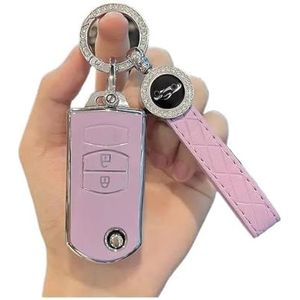 Autosleutel beschermhoes 2 3 Knoppen Zachte TPU Sleutelhouder Voor 2 3 5 6 CX7 CX9 RX8 MX5 MPV Voor Demio Auto Flip Key Cover Case Shell Fob Sleutelhanger Protector Sleutel Shell(2 BTN PURPLE Set 2)