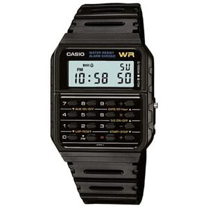 Casio Mannen Core CA53W-1 zwart plastic quartz horloge met digitale wijzerplaat