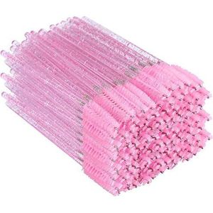 300 STKS Wimper-Roze Wimper & Kristal Mascara Wands-Extension Borstel Applicator