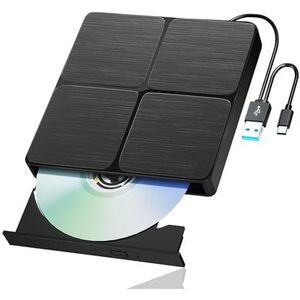 Externe Blu-rayspeler USB3.0 3D Blu-raybrander CD DVD-ROM Optisch station Schijflezer for laptop PC Windows 11 10 Mac OS