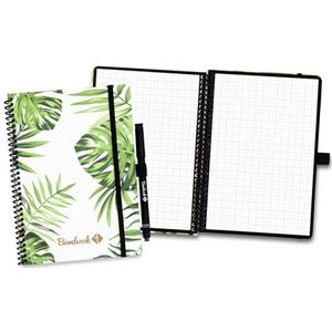 Bambook Tropical Notitieboek - Blauw - A5 - Geruit - Herbruikbaar Notitieboek, Uitwisbaar Notitieblok, Duurzaam Whiteboard Spiraalblok - Inclusief Gratis Pen & Bambook App