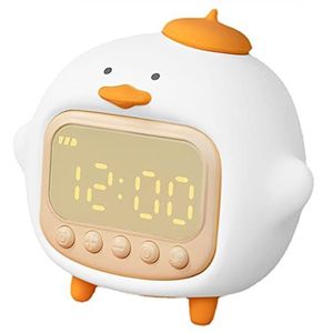 Eendenwekker, led-nachtlampje, schattig eendje, weklamp, zachte siliconen draagbare kinderdaglamp, USB-oplaadbaar nachtlampje, wit