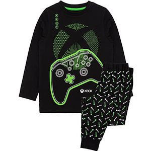 Xbox Pyjama's Jongens Kinderen Zwart Groene T-shirt met lange mouwen & Legging G 11-12 jaar