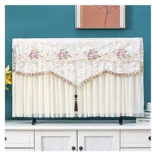 WLTYSM Tv-afdekkingen voor buiten, stofbestendige afdekking, handdoek, huishouden, ophangen, universele afdekking voor afneembare tv-afdekking, buiten, beschermende behuizing (beige, 94 - 106 cm)