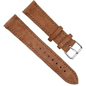 Chlikeyi Horlogebandje van suède, 18-24 mm, handgemaakt, horlogebandje, snelsluiting, voor mannen en vrouwen, Bruin, 18 mm, strepen