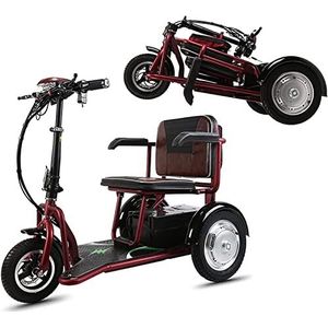 Folding Mobility Scooters Elektrische Lichtgewicht Draagbare 3 Wiel Power Mobiele Rolstoelen Compacte 3 Snelheidsaanpassing Travel Tricycle Scooters met stoel (Color : 48v12ah/40km)