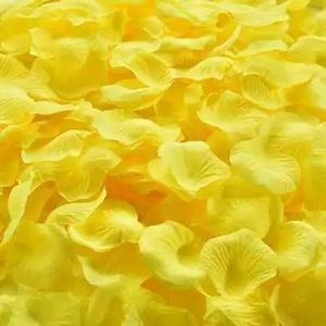1000 stuks veelkleurige nep rozenblaadjes meisje toss zijden bloemblaadje kunstbloem voor bruiloft huisdecoratie confetti bloemblaadjes 50%-geel-3000pcs