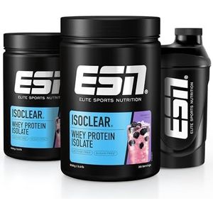 ESN ISOCLEAR Whey Isolate, Blackberry, 2 x 908 g, Clear Whey Protein met Gratis Shaker