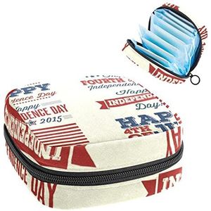 Periode Pouch, Draagbare Tampon Opbergtas voor Maandverband, Brief, Meerkleurig, 4.7x6.6x6.6 in/12x17x17 cm