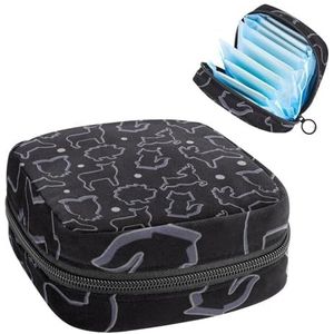 Opbergtas voor maandverband, menstruatiecup zakje, menstruatiezakorganizer voor vrouwelijke pads, tampons, dierlijk koekjessnijderpatroon