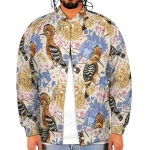 Kleurrijke Vogels en Bloemen Grappige Mannen Baseball Jacket Gedrukt Jas Zacht Sweatshirt Voor Lente Herfst