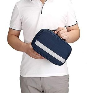 VDLLQYN, EHBO-kit Waterdichte draagbare kleine medicijnkoude opbergdoos Insuline-isolatietas for thuis, op de werkplek, auto, caravan, reizen, kamperen, wandelen,Eerste hulp doos(Blue)