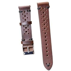 LQXHZ Leren Band Horlogeband 19 Mm 20 Mm 22 Mm Horlogebanden Ademende Horlogeband Met Snelsluitingen # (Color : Brown bk line, Size : 24mm)