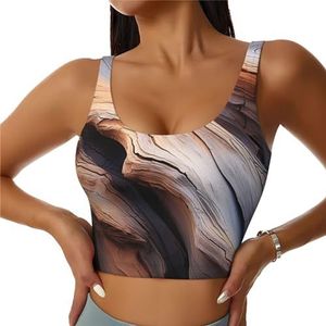 SABFWF Mooie boom Camo Print Yoga BH's, High Impact Support, Longline Design, voor Fitness, Hardlopen en meer, Zwart, S