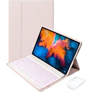 Toetsenbordhoes Voor Lenovo Tab M10 (3E Generatie) 10.1"" 2022 (TB-328F), 7 Kleuren Verlicht Bluetooth-Toetsenbord Met Muis,Roze