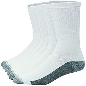 Hanes Ultimate Heren 6-pack Ultra Cushion Freshiq Geurcontrole met Wicking Crew Sokken Heren 6 Pack Ultra Cushion FreshIQ Odor Control met Wicking Crew Socks, wit, Shoe Size: 6-12