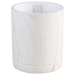 PTMD Bloempot Marmy - 17x17x20 cm - Cement - Creme