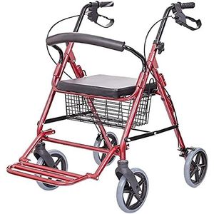 Rollator, inklapbaar, voor wandelen, mobiliteitshulp, rollator, winkelwagentje, trolley met zitting en handrem voor ouderen en verlangen naar volle maan