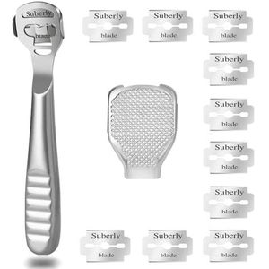 Voetschraper, Voetverzorgingsset, Roestvrij Staal Professionele Voetschraper, met 10 Reservemesjes