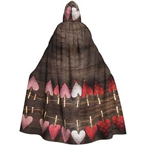 Halloween cape met capuchon en mantel, Valentijns harten cosplay verkleedkostuum voor Halloween Kerstmis kostuum feest