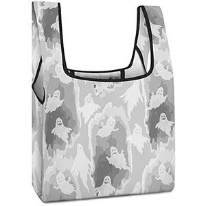 Halloween Camouflage het Winkelen Zakken Opvouwbare Tote Bag Boodschappentassen Reizen Opbergtas Pouch Met Handvatten
