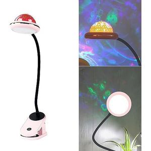 ACMHNC - Klemlamp - Roze - USB-oplaadbaar - Sterrenprojectorlicht - 360 Graden Zwanenhals