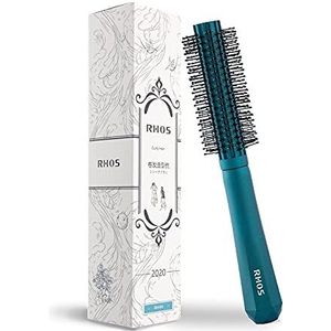 RHOS 1,5 inch ronde haarborstel voor föhnen, krullen/rechttrekken pony/dun/kort/krullend haar voor vrouwen en mannen, groen (9,1 inch)