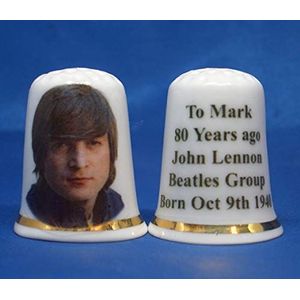 Birchcroft Porselein China Thimble - Beatles John Lennon 80 Jaar