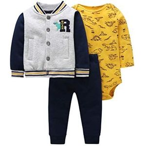 Baby outfits en kledingsets 0-24 maanden 3-delige Jack met lange mouwen en capuchon + rompertjes + broek