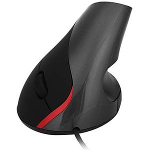Ergonomische muizen, 3200DPI Gaming-muizen USB-verticale muismuizen, polssteun Gaming-muizen voor pc-laptop(Zwart)
