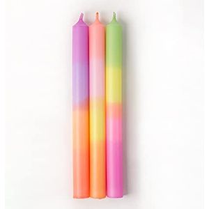 MADAM ERLE Dipdye staafkaarsen, schilderen, handgemaakte kaarsen, extra lang, neon-pastelkleurig, kleurrijk, lange brandduur, decoratieve kaarsen, woonkamerdecoratie, leuk cadeau-idee voor vrouwen, vriendin