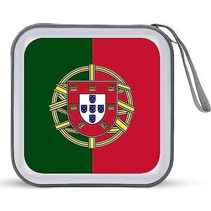 Portugal Vlag CD Case Houder Draagbare Disc Portemonnee Tas 40 Capaciteit Organizer Hard Plastic DVD Opbergtas voor Auto Thuis Reizen