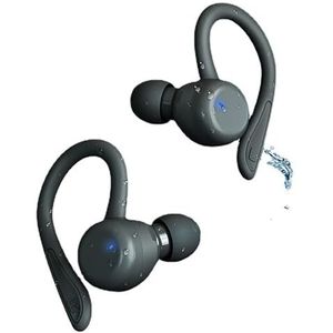 YAVQVIN Draadloze hoofdtelefoon, over-ear hoofdtelefoon met oorhaken, 42 uur leessport-hoofdtelefoon met draadloze oplaadhoes voor sport en werk