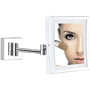 YLTXMCZT Wandgemonteerde spiegels LED opvouwbare telescopische spiegel enkelzijdige spiegel met licht badkamer make-up spiegel
