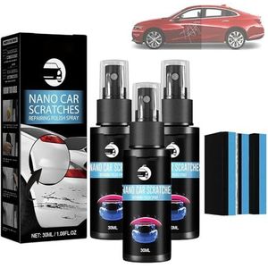 Elationirto autokrasreparatiespray, 3-in-1 snelle autocoatingspray met hoge bescherming, hightech autokrasverwijdering, nano-autokrasverwijderaar voor autodetaillering autolak (3pcs,30ml)