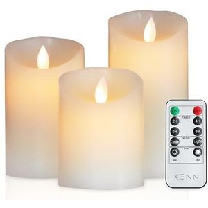 KENN® Oplaadbare LED Kaarsen - Inclusief Afstandsbediening - Bewegende Vlam - Veilig & Duurzaam - Realistische Kaarsen - Oplaadbare Waxinelichtjes - Led Kaarsen Oplaadbaar