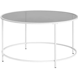 VASAGLE ronde salontafel, woonkamertafel met stalen frame, salontafel, bijzettafel, parelwit-leigrijs LGT021W01