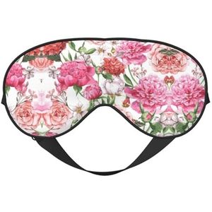Garden Peony Printing Veelzijdige Rest Helper, Zacht Slaap Oogmasker Dubbelzijdig voor Yoga, Camping, Zacht Slaap Oogmasker