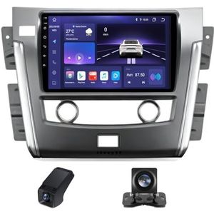 Autoradio geldt voor Nissan Patrol 6 Y62 2010-2020,10 inch Touchscreen Navi met Wireless Carplay Android Auto 2 DIN Radio Android Bluetooth+Achteruitrijcamera/Stuurwielbediening(X2)