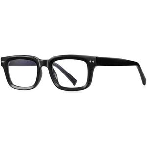 kachawoo Anti-blauw licht glazen voor mannen en vrouwen, dik montuur, bril, vierkant montuur, TR90 eyewear, Zwart met helder, Large